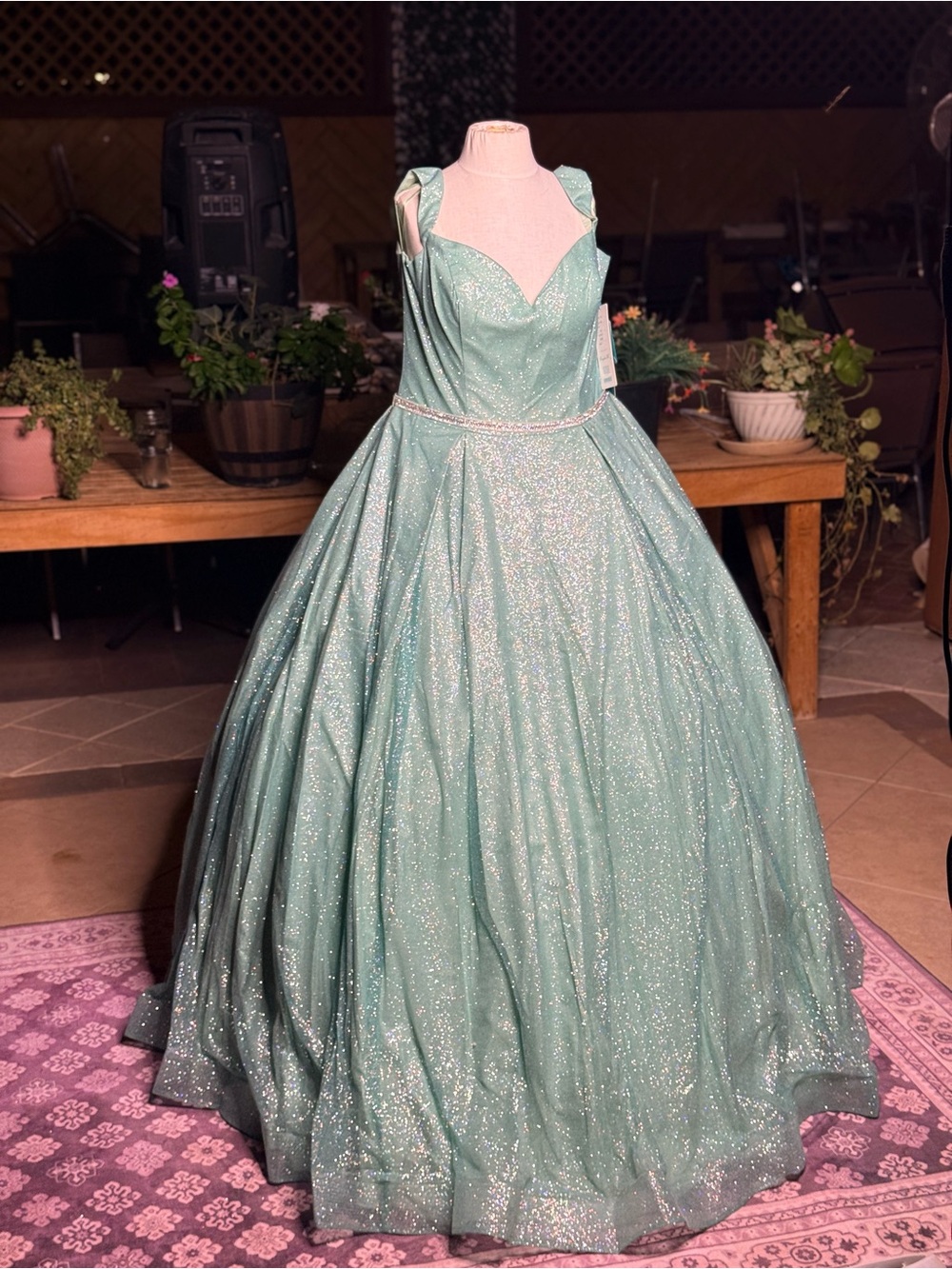 Layla K Sage Green Quinceañera Ball Gown
